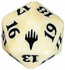 Magic D20 Spindown Dice - White Planeswalker Symbol